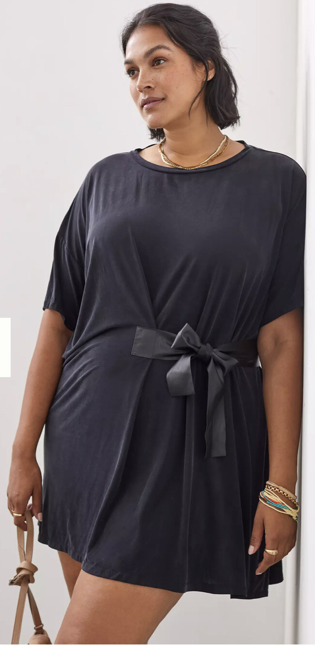 

Мини-платье с поясом Anthropologie Dolan Collection, черный,  NWT