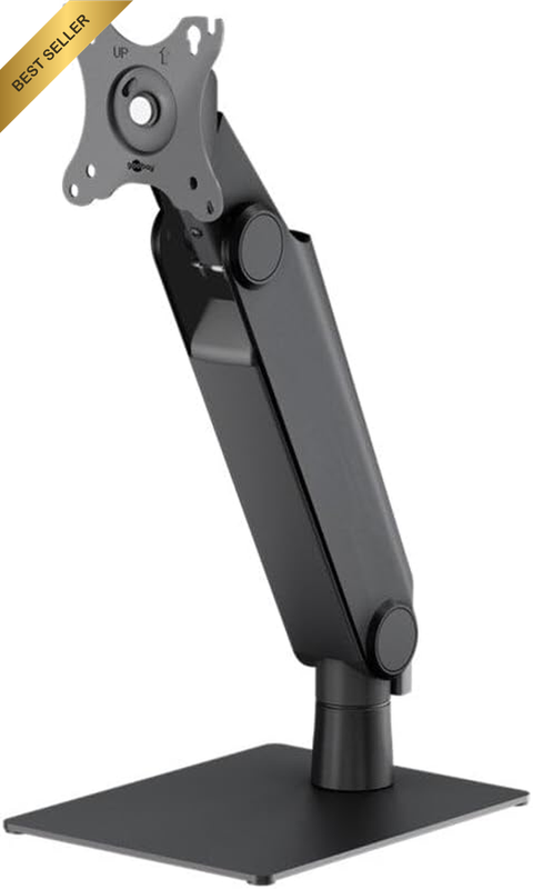 Ergonomic Single Monitor Mount Desk Stand (17-32 Inch) - Black | Adjustable Gas