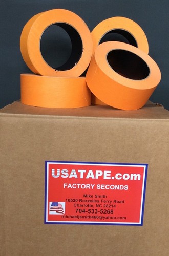 32 Rolls 1 1/2" X 60 Yrds Orange Automotive Painters Masking Tape BODYSHOP