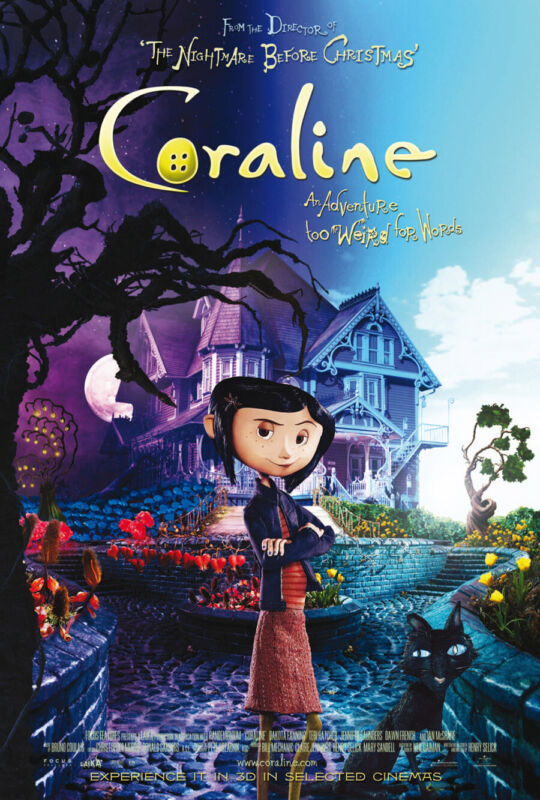 Coraline Movie Poster 2 Sided Rare Original Intl Final Vf 27x40 Henry Selick