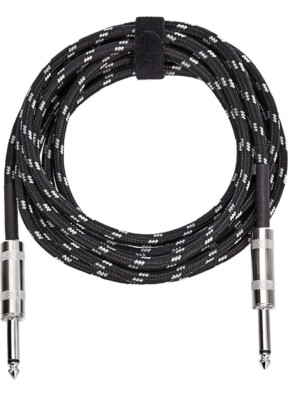 Amazon Basics 1/4 Inch Tweed Cloth Jacket Straight Guitar  Instrument Cable  10'