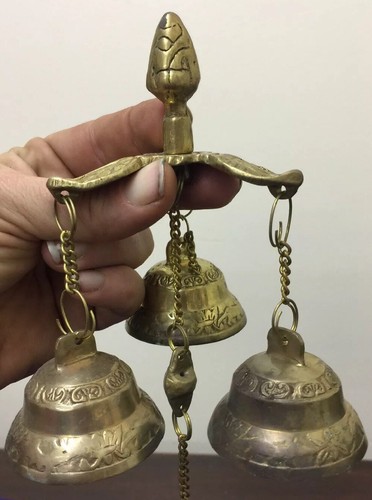 Vintage/Antique Brass Ornate Store/HOME Bells Chimes Made In India