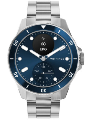 Pre-owned Withings Hwa10-model 7-all-int Scanwatch Nova Blue 43mm 10atm