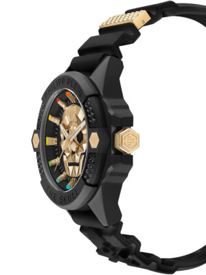 Pre-owned Philipp Plein Pwuba0223 The $kull Ecoceramic Mens Watch 44mm 5atm