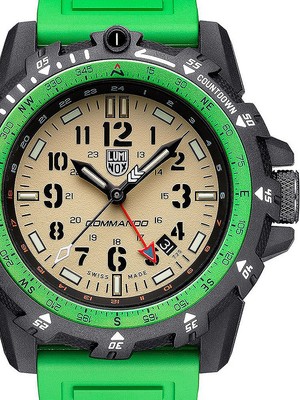 Pre-owned Luminox Xl.3337 Commando Raider Dual Time Mens Watch 46mm 20atm