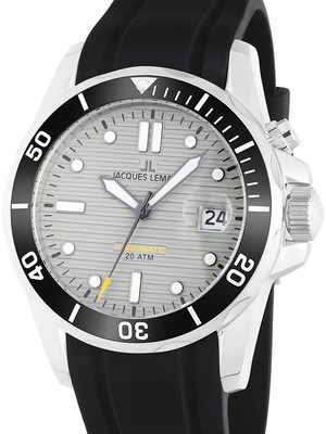 Pre-owned Jacques Lemans 1-2170b Hybromatic Diver Mens Watch 41mm 20atm