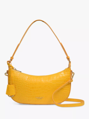 Radley Summerstown Croc Leather Small Zip Top Shoulder Bag in Yellow H4220760