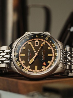 Pre-owned Spinnaker Sp-5121-22 Mens Watch Bradner Gmt Automatic 42mm 18atm