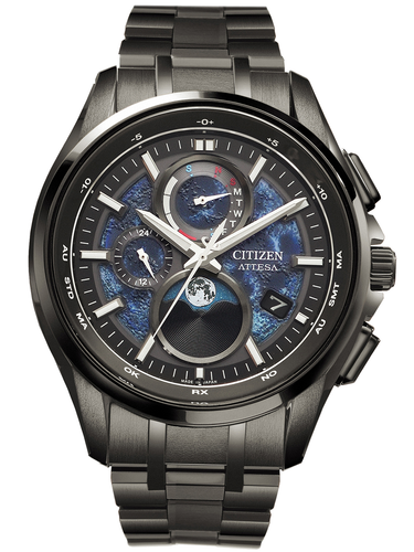 Pre-owned Citizen By1008-67l Mens Watch Eco-drive Moonphase Titanium Radio