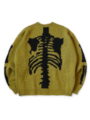 kapital 5G ウール BONEクルーセーター 赤　RED Buy Kapital 5G Wool Knit Bone Crew Sweater 'Orange