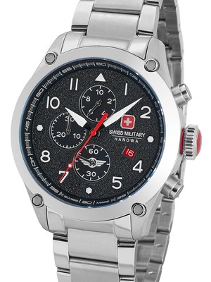 Pre-owned Swiss Military Hanowa Smwgi2101501 Nightflighter Chrono 44mm