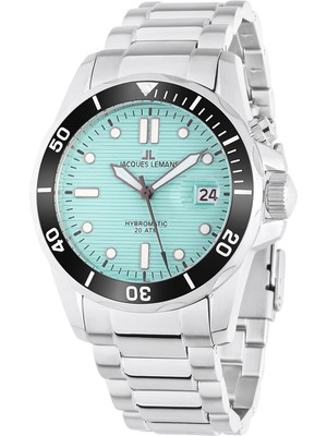 Pre-owned Jacques Lemans 1-2170i Hybromatic Diver Mens Watch 41mm 20atm