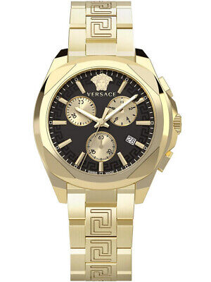 Pre-owned Versace Ve3ca0723 Chronograph Unisex Watch 40mm 5atm