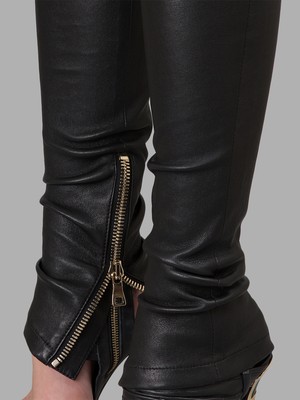 BNWT BALMAIN  RIBBED STRETCH LEATHER BIKER PANTS.LAMBSKIN EU 38 /US 6 FROM ITALY