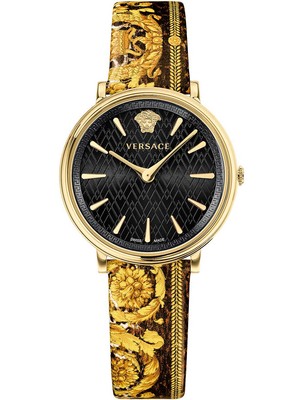 Pre-owned Versace Vbp130017 V-circle Ladies Watch 36mm 5atm