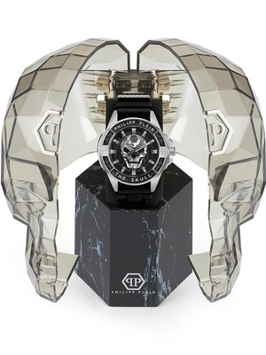 Pre-owned Philipp Plein Pwaaa1622 The $kull Carbon Fiber Mens Watch 44mm 5atm
