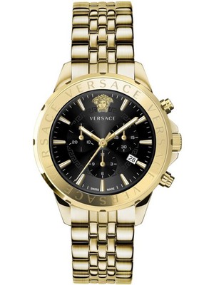 Pre-owned Versace Vev602123 Signature Chronograph 44mm 5atm