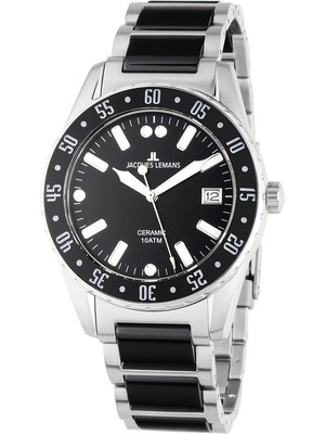 Pre-owned Jacques Lemans 42-10a Liverpool Ceramic Mens Watch 42mm 10atm