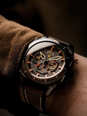 Pre-owned Avi-8 Av-4100-08 Hawker Hunter Dual Time