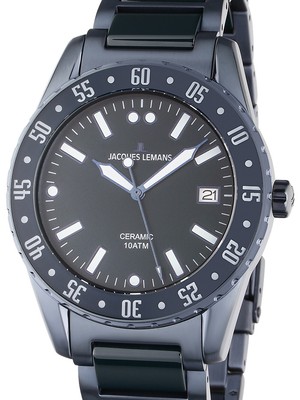 Pre-owned Jacques Lemans 42-10e Liverpool Ceramic Mens Watch 42mm 10atm