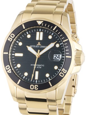 Pre-owned Jacques Lemans 1-2170m Hybromatic Diver Mens Watch 41mm 20atm