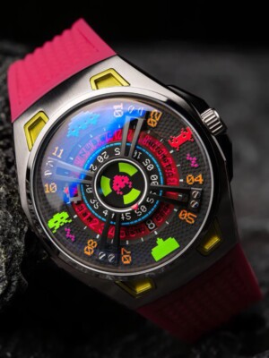 Pre-owned Nubeo Nb-6099-si-02 Mens Watch Space Invaders Limited Edition Automatic 44mm ...