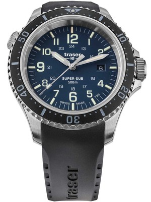 Pre-owned Traser H3 109373 P67 T25 Supersub Set Blue 46 Mm Diver 50atm