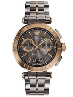 Pre-owned Versace Ve1d00619 Aion Chronograph 45mm 5atm