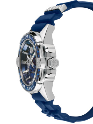 Pre-owned Philipp Plein Pwaaa1722 The $kull Carbon Fiber Mens Watch 44mm 5atm