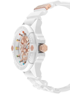 Pre-owned Philipp Plein Pwuba0123 The $kull Ecoceramic Mens Watch 44mm 5atm