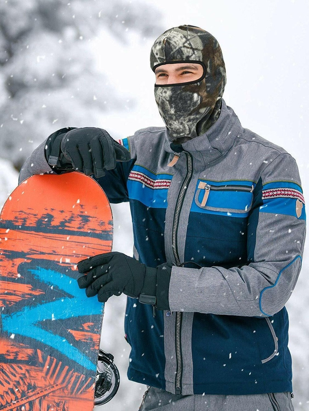 Camo Full Face Mask Winter Fleece Warm Balaclava Face Mask Military Face Cover