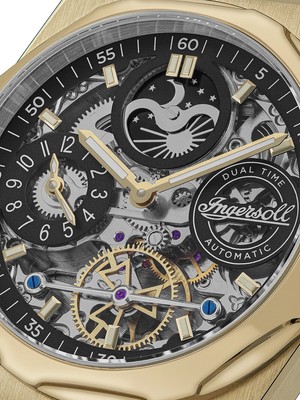 Pre-owned Ingersoll I12907 Broadway Dual Time