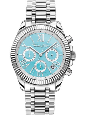 Pre-owned Thomas Sabo Wa0397-201-201 Divine Chronograph 38mm 10atm