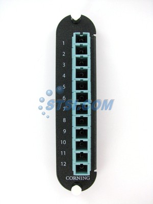 Corning CCH-CP12-E6 Fiber Adapter Panel, 12 SC Simplex OM3/OM4 MM 50 12F ~STSI