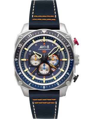 Pre-owned Avi-8 Av-4100-02 Hawker Hunter Dual Time