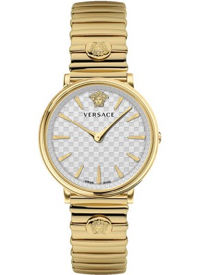 Pre-owned Versace Ve8104822 V-circle Ladies Watch 38mm 5atm