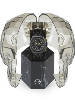 Pre-owned Philipp Plein Mens Wristwatch  Extreme Pwgaa0221 Chrono Silicone Black