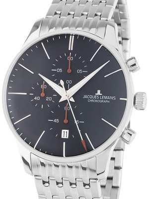 Pre-owned Jacques Lemans 1-2163h London Mens Chronograph 40mm 5atm