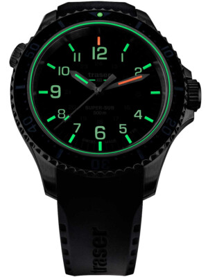 Pre-owned Traser H3 109374 P67 T25 Supersub Blue 46 Mm Diver 50atm