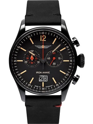 Pre-owned Annie Iron  5184-2 Flight Controll Chronograph Mens Watch 42 Mm