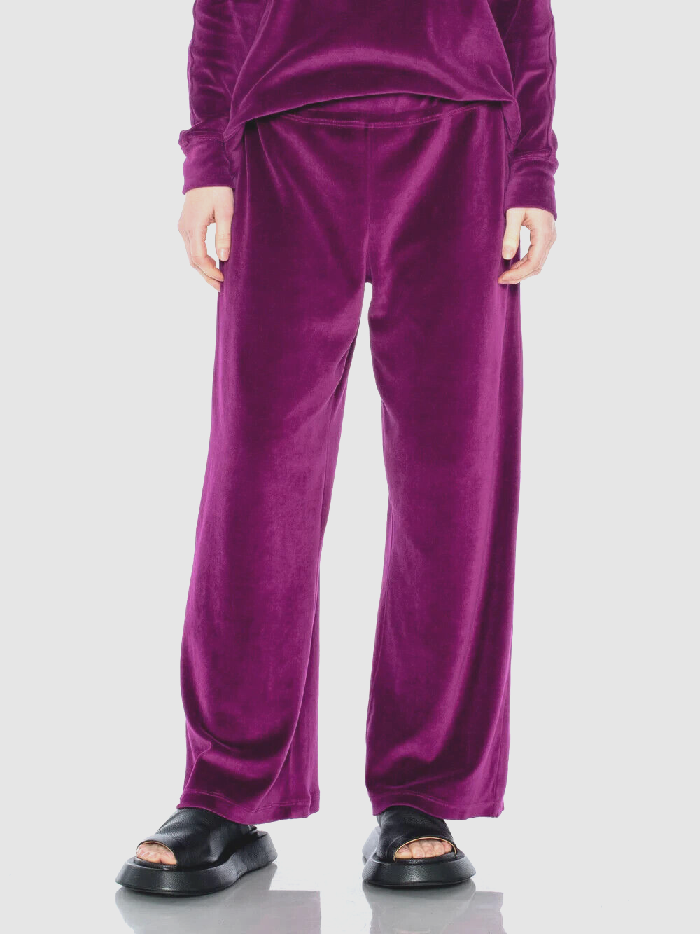 Wilt Velour Wide Leg Pants Women's Small Magnolia Solid Elastic Waist Pull On - Picture 1 of 17
