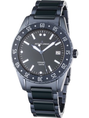 Pre-owned Jacques Lemans 42-10e Liverpool Ceramic Mens Watch 42mm 10atm
