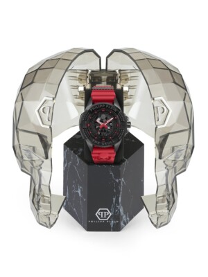 Pre-owned Philipp Plein Pwaaa2424 Mens Watch The Skull 47mm 5atm