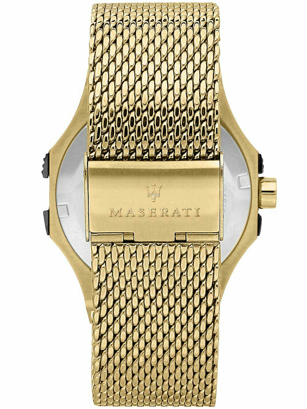 Pre-owned Maserati R8853108006 Potenza Gold Tone Mesh Band Men`s Wrist Watch