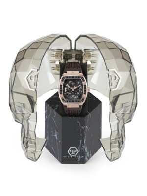 Pre-owned Philipp Plein Pwbaa1723 Mens Watch The Skeleton Automatic 44mm 5atm