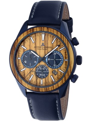 Pre-owned Jacques Lemans 1-2115n Eco Power Solar Chronograph Mens Watch