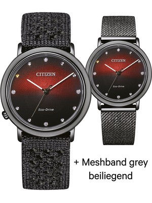 Pre-owned Citizen Em1007-47e Eco-drive Elegance Ambiluna Ladies Watch 34mm 5atm
