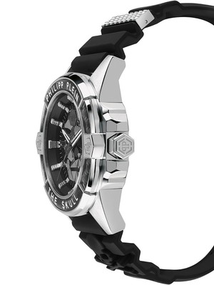 Pre-owned Philipp Plein Pwaaa1622 The $kull Carbon Fiber Mens Watch 44mm 5atm
