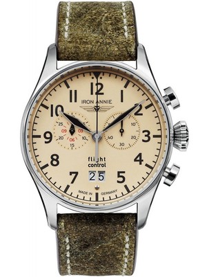 Pre-owned Iron Annie 5186-5 Flight Controll Chronograph Mens Watch 42 Mm