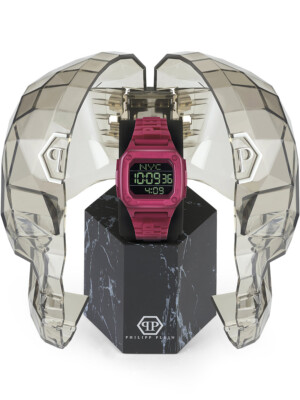 Pre-owned Philipp Plein Wristwatch  Hyper Shock Pwhaa0121 Silicone Purple Chrono Alarm